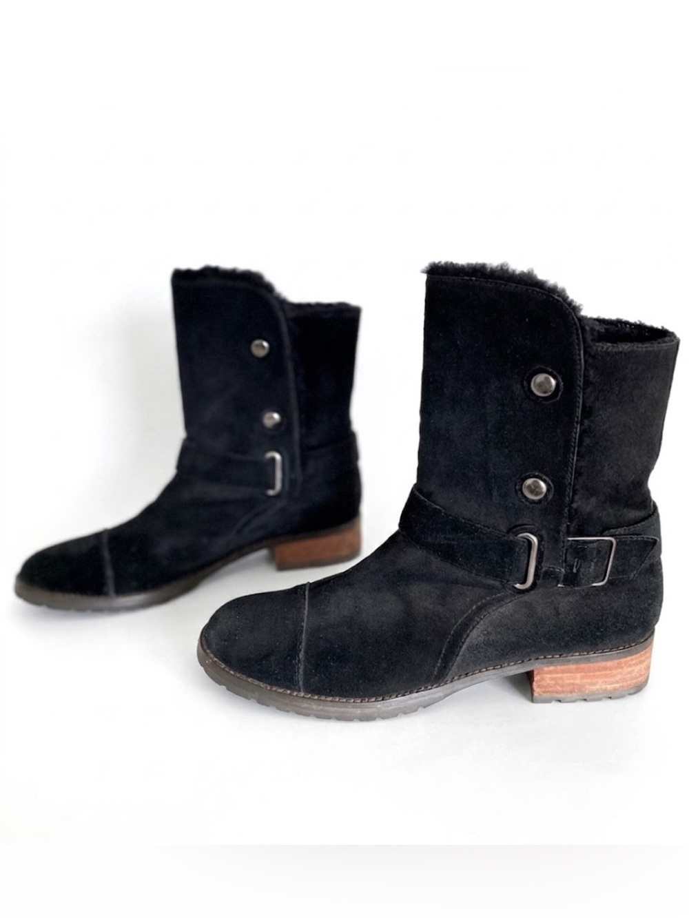 Matt Bernson Suede Tundra Booties Button Up Fold Down Sz 10